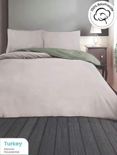 3-teiliges Bettwäsche-Set mit natürlicher Farbgebung für angenehmen Schlaf, elegant gefertigt aus natürlichen, seidig weichen Materialien mit modernem Altınbasak Streifenmuster in Kontrastfarben, perfekt für ein stilvolles Bettwäsche-Set