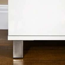 HOMCOM HOMCOM Cómoda con 4 Cajones Cómoda de Dormitorio de Madera con Patas Cómoda de Noche Moderno para Salón Oficina Entrada 112x38,2x81 cm Blanco