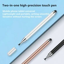 Amaxiu 2 合 1 触摸屏触控笔，1 支触控笔，带透明圆盘和硅胶头，高灵敏度触控笔，细点触控笔，兼容所有触摸设备（黑色）