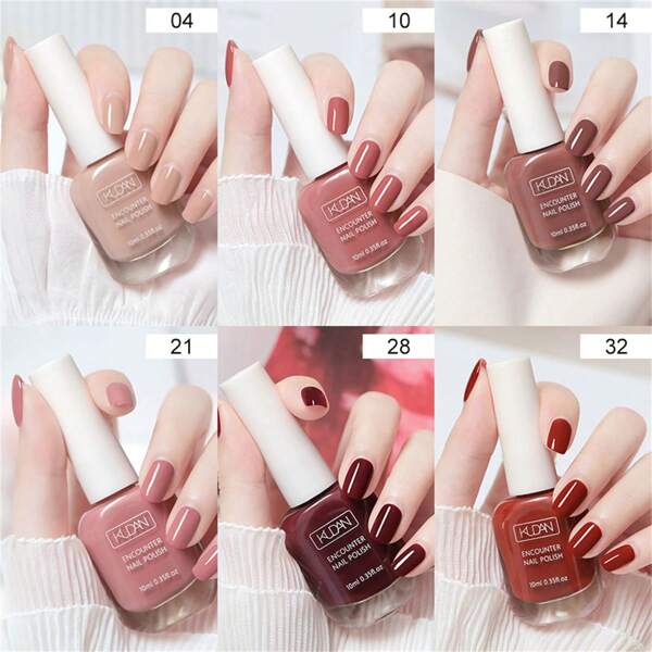 6 PIÈCES/SET Vernis à ongles pelables de 10 ml, séchage rapide, longue tenue, non décolorant, à base d'eau, sans odeur. Kit de manucure à domicile pour salon de beauté DIY