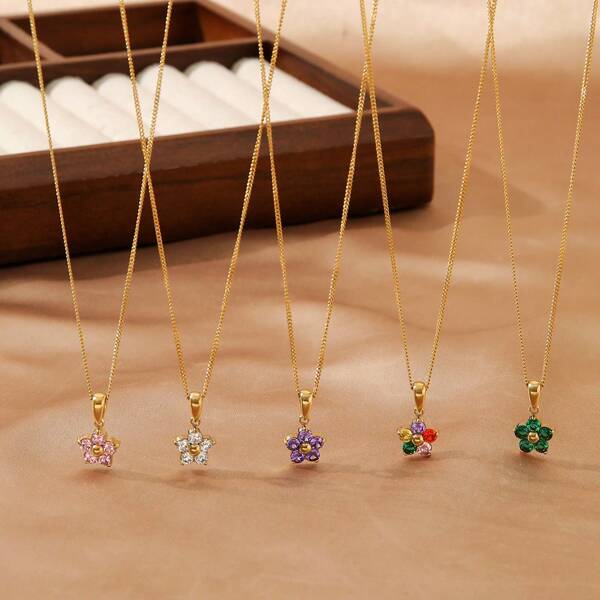 1pc Stainless Steel 18K Gold Plated Layered Pearl & Clover Necklace, Elegant For Women, Suits Party, Date, Office Wear