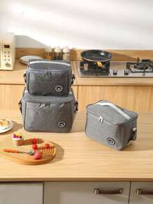 1 peça Bolsa de Almoço Isolada com Padrão de Urso - Caixa de Almoço Bolsa Térmica Macia Resfriadora para Homens e Mulheres Adultos, À Prova d'Água e Portátil para Escola e Escritório - Mantenha seus Alimentos Frescos e Saborosos (Cinza) Natal para Presente de Feriado