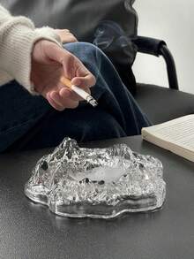 A Senior Glacier Ashtray Home Decoration, Light Luxury Creative Design Cigar Ashtray, Office Hotel Senior Decoration, Thick Texture Personalized Design, Home Living Room Bar Multi-Scene Application, Multi-Color Senior Imitation Glacier Effect Smoke Container, Jewelry Jewelry Decoration Storage, Crystal Glass Cigar Jar, Personalized Home Desktop Decoration Decoration