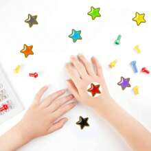 Rollo de 500 pegatinas de la popular serie de estrellas de cinco puntas de colores para decoración de teléfonos móviles, tazas y manualidades DIY de PVC