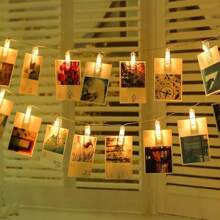 2 Meters LED Clothesline With Transparent Clamps For Photo Wall Creative Decoration - 透明的 - 查看 3