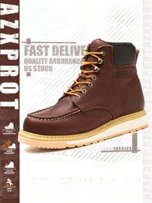 6" Work Boots, Soft Toe Water Proof Work Shoes, Comfortable Construction Work Safety Boots - 銅色 - 查看 8
