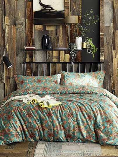 Vclife Vintage Floral Comforter Set Four Sizes, All Seasons Muslin Cotton Bedding Set, 3 Pieces Farmhouse Shabby Chic Jacquard Floral Comforter Set Perfect For Women And Men