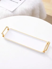 1 bucată tavă pătrată decorativă elegantă, tavă pătrată pentru depozitare cosmetice pentru decorațiuni interioare, tavă pentru suport pentru pahare pentru sufragerie, tavă de servire pentru hotel și apartament, tavă pentru gustări, tavă pentru mic dejun, potrivită pentru Ramadan