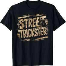 Skateboard Tricks Street Trickster Retro Graffiti Skateboard T-Shirt.