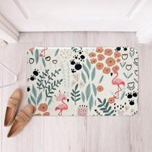 卡哇伊刺猬浴室地毯，卡通刺猬浴室垫，适合儿童女孩男孩，可爱心形叶子花卉浴室地毯美观浴室装饰，爪印动物门垫地毯户外地毯门垫夏季