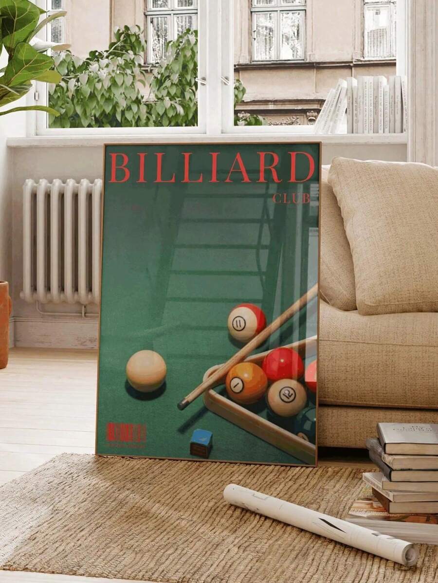 Decoración de Pascua, Cartel de lienzo con estampado retro de billares, Estampado de bola de billar verde, Decoración de dopamina, Arte de , Arte de lujo, Decoración extravagante, Arte de billar, Decoración de dinero, Decoración moderna para el hogar, Para sala de estar y dormitorio, Sin marco