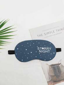 1 pieza Nueva máscara de dormir con diseño de estrella de dibujos animados linda, cubierta para los ojos transpirable de calor/frío sin luz unisex