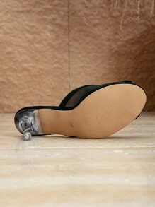 2025 新款女士水晶高跟凉鞋，网眼时尚设计舒适夏季室内/户外女士凉鞋 - 黑色 - 查看 7