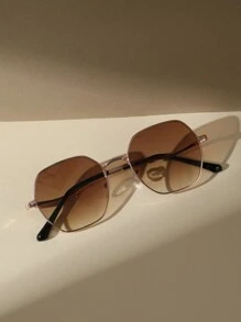 Visivana 復古幾何框金屬時尚太陽眼鏡，經典防紫外線眼鏡，適合戶外、旅行、海灘、開車、休閒穿著與夏季度假，優雅現代風 - 彩色 - 查看 5