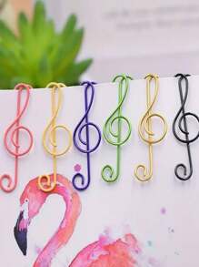 10/20pcs Note Paper Clip Music Office Accessories Desk Bookmark Office School Notebook(Random Style),Back To School,School Supplies - Multicolor - View 8
