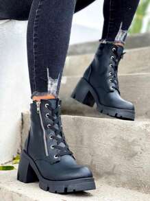 Greco Designs Botas Botines Suela Gruesa Para Dama Combat Calidad Premium