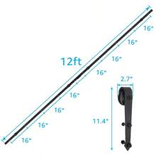 12FT Double Sliding Barn Door Hardware Kit With Rollers 36"-40" Wide Door Panel - 1 - View 5