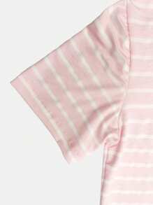 K&K FASHION Basic Striped T-Shirt Blouse - Rosa - Ver 5