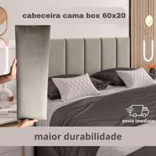 Headboard For Single Box Bed 60x20 Modular Kit 5 Upholstered Pieces - Beige - View 2