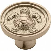Seaside Cottage Turtle (5-Pack) Cabinet Knobs Champagne Bronze Drawer Knobs Kitchen Cabinet Knobs For Dresser Drawers Pulls And Knobs 1-7/16" Round Closet Knobs PBF656-CZ-B2 - 香檳古銅 - 查看 1