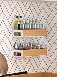 Wall-Mounted Kitchen Storage Rack, Seasoning Rack, Multifunctional Storage Rack With No-Drilling Required For Hassle-Free Family Kitchen Organization