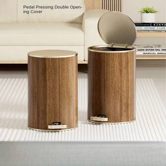 Large Capacity Foot Pedal Trash Can With Lid, Quiet Design For Home, Bathroom, Living Room, Sold In Bulk Quantity