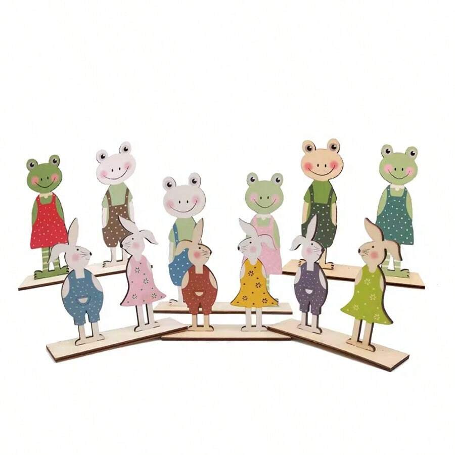 Desk Decorations Wooden Frog OrnamentEaster Frogs Desktop Tabletop AdornmentMiniature Figurines