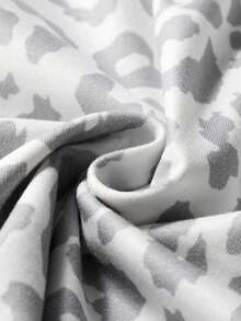 Acelitt 白色豹纹松紧腰系带撞色边饰休闲短裤 - 白色 - 查看 9