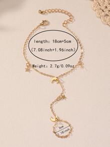 1pc New Arrival Fashionable Minimalist Personalized Star Shape Finger Chain Bracelet, High-End Alloy, Popular EU & US Crossborder Jewelry For Women