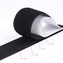 1 par de 3m/118 pulgadas Cinta adhesiva con gancho y bucle de doble cara, Fuerte tira de fijación para cortinas, ventanas y barras autoadhesivas para puerta