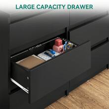 Chest Of Drawers With 6 Wooden Shelves For A Couch, Modern Furniture For A Couch, Chevet, 100 X 30 X 70 Cm, Black - 黑色 - 查看 4