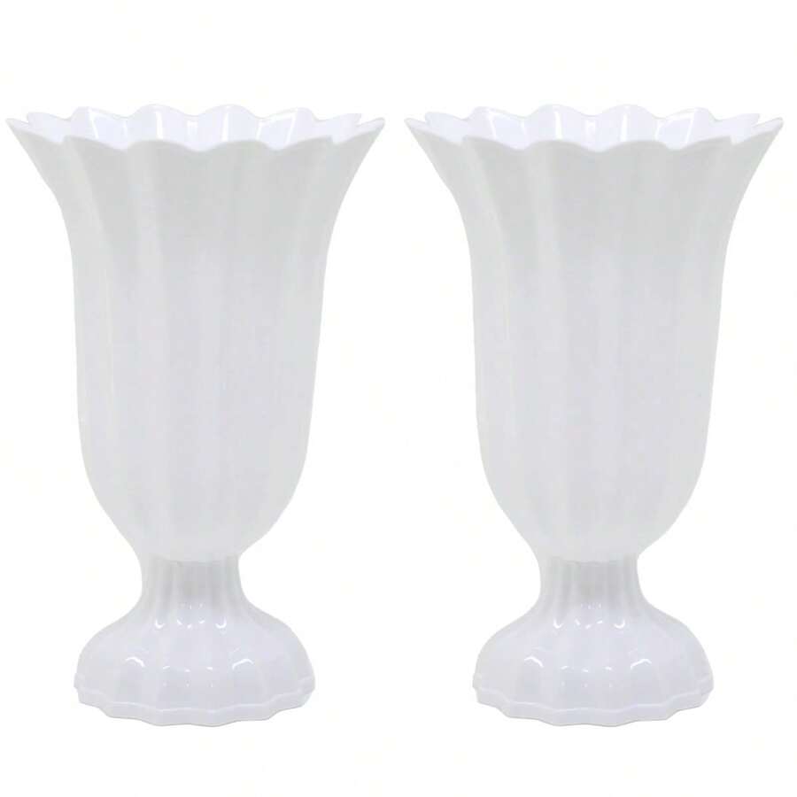 Kit 2 Popi Vases For Party Decoration 18.5cm Height - White - View 1