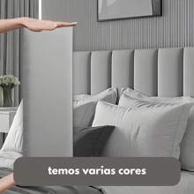 Headboard For Single Box Bed 60x20 Modular Kit 5 Upholstered Pieces - Grey - View 2