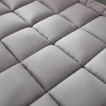 Microfibre Hotel Quality Mattress Topper 4 Inch/10cm Deep Supersoft Heavy Fill Single Double King Super All Sizes Elasticated Corner Straps - Grey - View 9