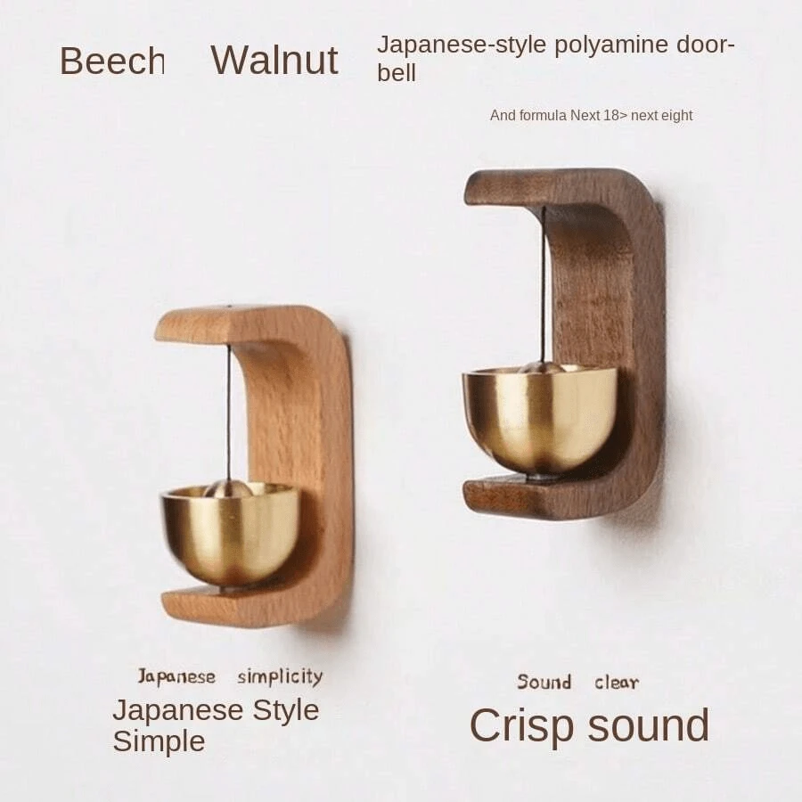Dopamine Wind Chime Minimalist Solid Wood & Brass Bell Magnet Hang ...