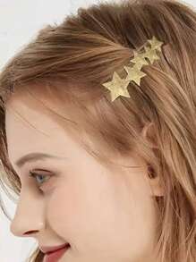 Star Metal Vintage Hair Pin Clip For Women/Girl Headwear Gold/Silver Hairpins Barrettes Styling Hair Accessories Gifts - Multicolor - View 3