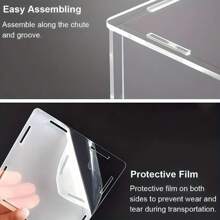 Estuche de exhibición de acrílico premium para artículos de recuerdo deportivos - Perfecto para balones de baloncesto, fútbol, fútbol americano, golf y tenis con base redonda adicional - Base negra - Ver 8