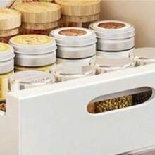 1set Cabinet Drawer Organizer, Kitchen Storage Pull-Out Basket, Multi-Level Spice Dish Plate Rack, Under Sink Pull-Out Storage Box - White - View 13