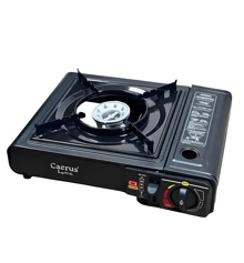 Portable Stove One Burner Gas Stove With Case Camping Travel - màu đen - Xem 2