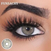 FUNSACHY 1 对系列灰色自然隐形眼镜大眼睛蓝色/绿色隐形眼镜韩国隐形眼镜年度使用眼部美容化妆万圣节服装角色扮演 - 年拋 - 查看 4