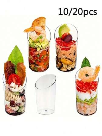10/20/30/40pcs Transparent Plastic Cups, Suitable For Pudding, Jelly, Ice Cream And Other Desserts, Clear Dessert Cups, Ice Cream Transparent Pudding Cups, Party Wedding Catering Supplies, Food Container, Mini Dessert Appetizer Cups, Restaurant Mini Appetizer Serving Cups, Applicable For Party, Wedding, Catering, Ice Cream, Pudding And Other Foods, Kitchen Supplies