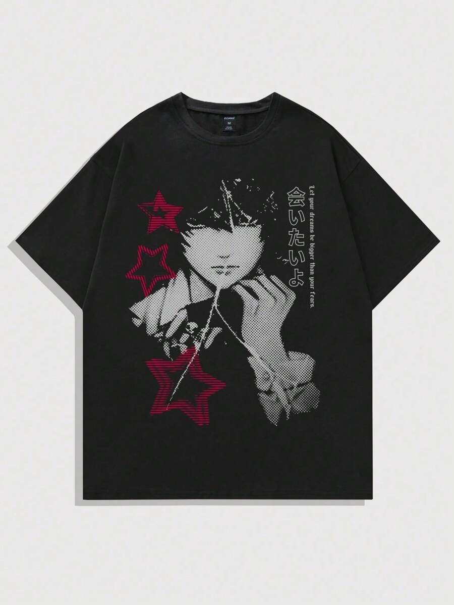 Light Y Kira Death "N O T E" Animewear Streetwear Shinigami Geek Style Otaku Otome Nerd T-Shirt Unisex Men Women 100% Cotton Top Premium Streetwear New Arrival Various Colors!! Plus Size - 黑色 - 查看 1