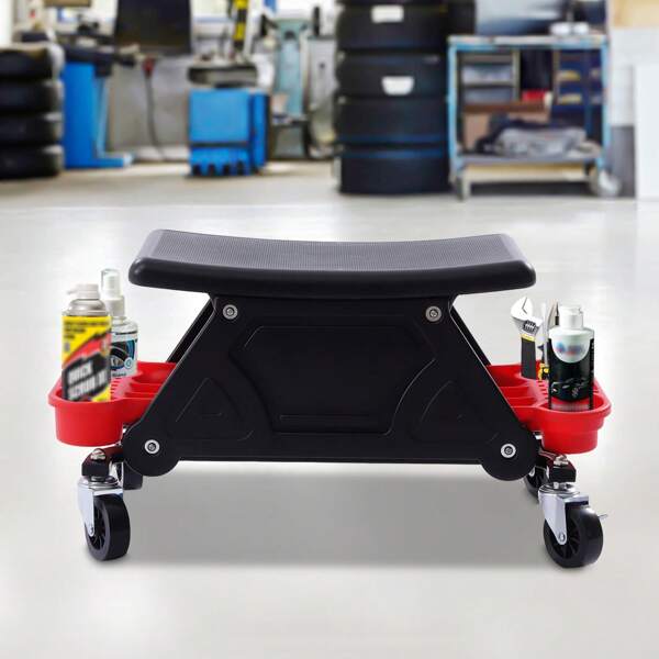 YUNRUX Workshop Stool 150 KG Workshop Rolling Seat Mobile Work Stool With Wheels