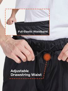 RODEEL 男士防水裤户外雨裤轻便多功能时尚钓鱼徒步探险户外运动裤 - 黑色 - 查看 7