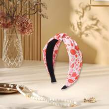 Women Valentine's Day Headbands Wide Knotted Elastic Hair Bands Stretch Hair Hoops For Hair Styling Tool Accessories