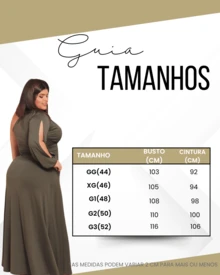 Vestido Plus Size Festa Madrinha Casamento Formatura 48 50 52 - Verde Oliva Escuro - Visão 5