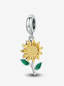 1 Peça Colar de Prata Esterlina 925 Pequena Concha de Girassol Fit para Braceletes e Pulseiras Femininas Jóias DIY e Combinação de Roupas Diárias Decoração de Jóias para Meninas