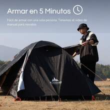 SANDIARIO Tienda Casa Campaña Grandes para Acampar Carpa de 2 Personas - 1 - Ver 2