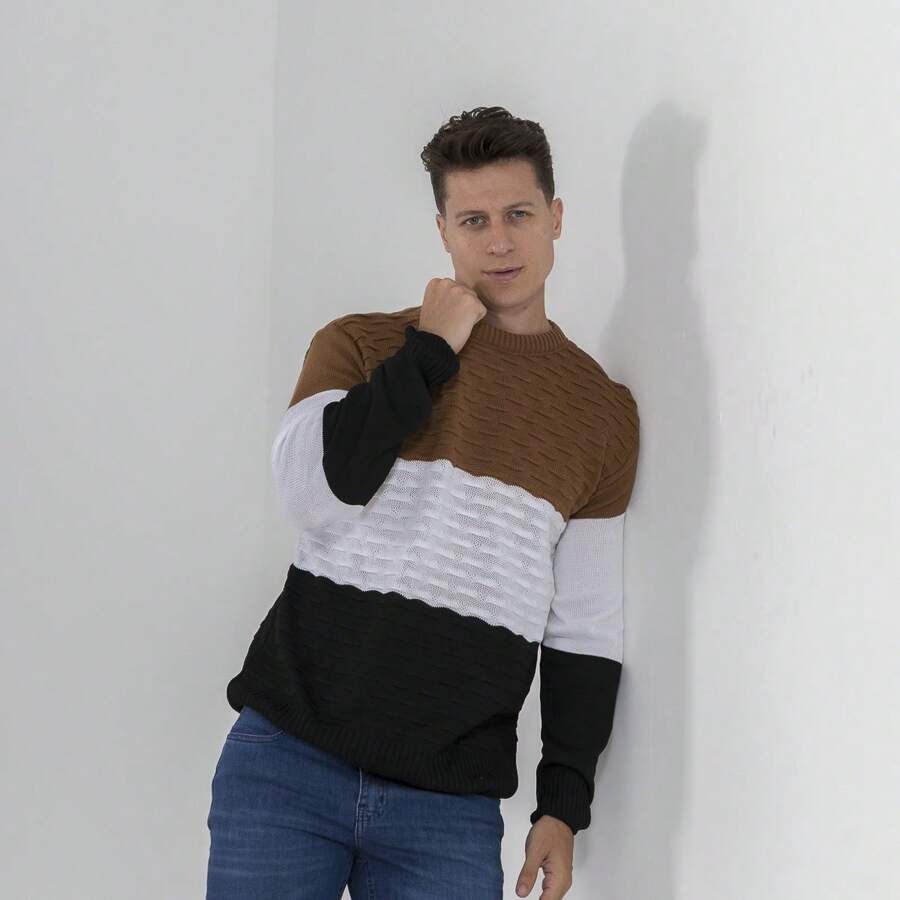 Bulusa Sweater, Men's Sweatshirt Coat, Men's Premium Standard. Spend The Winter With More Style And Elegance. - 棕色 - 查看 1