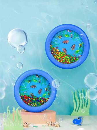 波浪鼓打击乐器，木制波浪鼓，带模拟波浪声音的鼓玩具